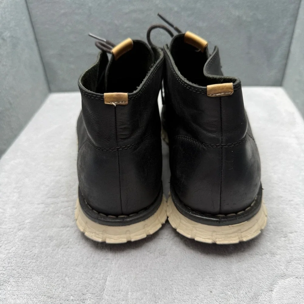 Cole Haan Zerogrand Chukka Boots Mens 10 Black Leather Desert Shoes C23250